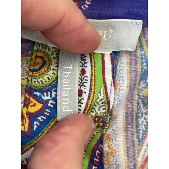 Hinson Wu Aileen 3/4 Sleeve Paisley Printed Shirt Button Back Size 16 $270 NWOT - Picture 7 of 16